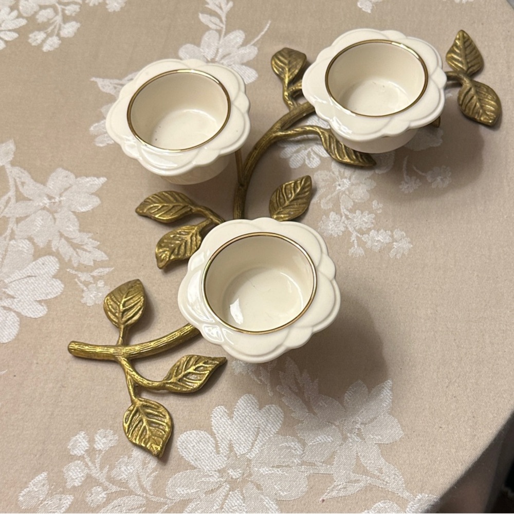 Lenox garden lights floral vine 3 Tealight holder